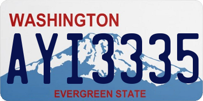 WA license plate AYI3335