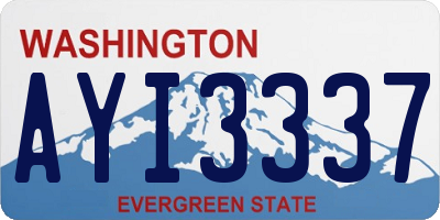 WA license plate AYI3337
