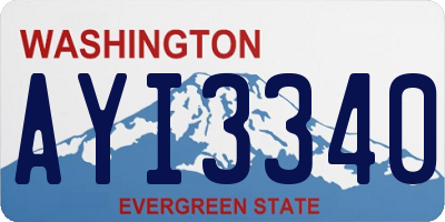 WA license plate AYI3340