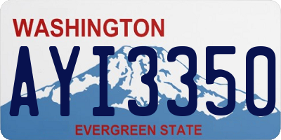 WA license plate AYI3350