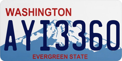 WA license plate AYI3360
