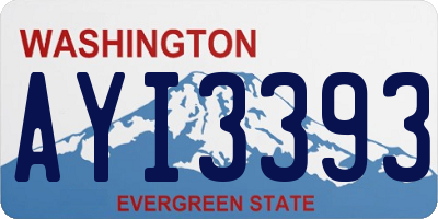 WA license plate AYI3393