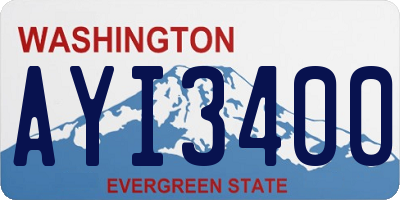 WA license plate AYI3400