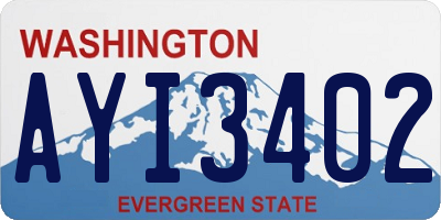 WA license plate AYI3402