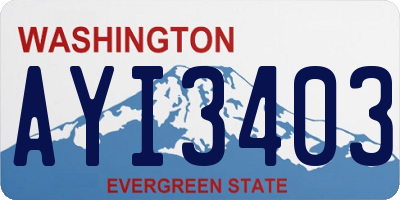 WA license plate AYI3403
