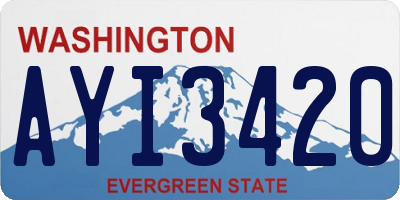 WA license plate AYI3420
