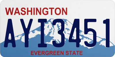 WA license plate AYI3451