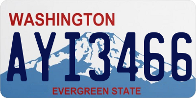 WA license plate AYI3466