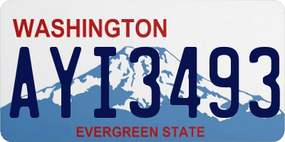 WA license plate AYI3493