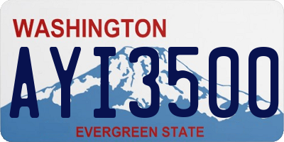 WA license plate AYI3500