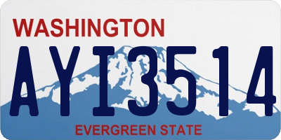 WA license plate AYI3514