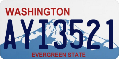 WA license plate AYI3521