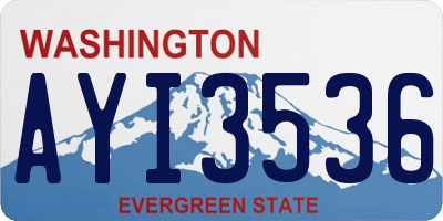 WA license plate AYI3536