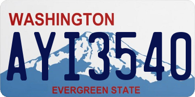 WA license plate AYI3540