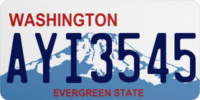 WA license plate AYI3545