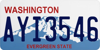 WA license plate AYI3546