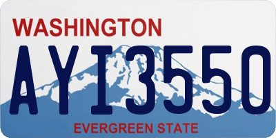 WA license plate AYI3550