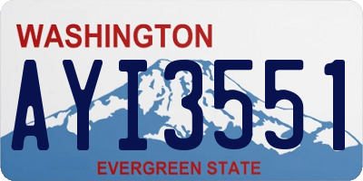 WA license plate AYI3551
