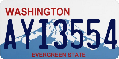 WA license plate AYI3554