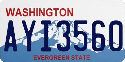 WA license plate AYI3560
