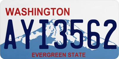 WA license plate AYI3562