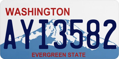 WA license plate AYI3582