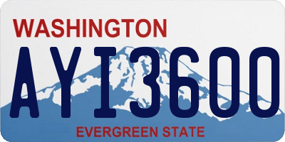 WA license plate AYI3600