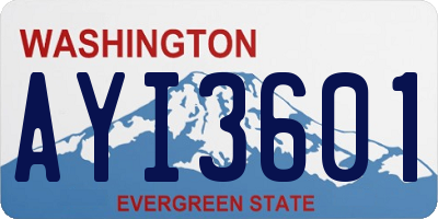 WA license plate AYI3601
