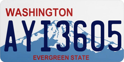 WA license plate AYI3605