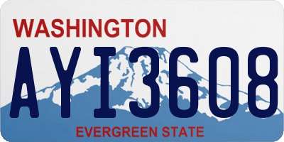 WA license plate AYI3608