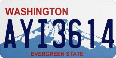 WA license plate AYI3614