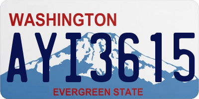 WA license plate AYI3615