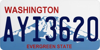 WA license plate AYI3620