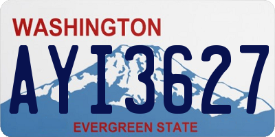 WA license plate AYI3627