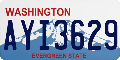 WA license plate AYI3629