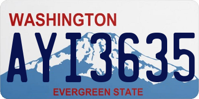 WA license plate AYI3635