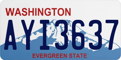 WA license plate AYI3637