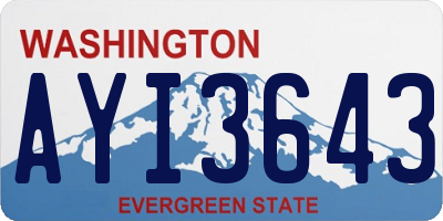 WA license plate AYI3643