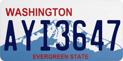WA license plate AYI3647