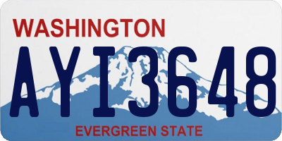 WA license plate AYI3648