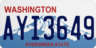 WA license plate AYI3649