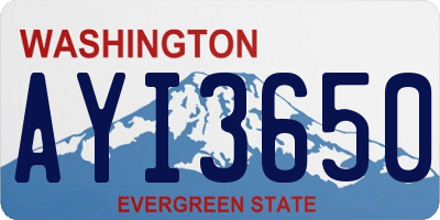 WA license plate AYI3650