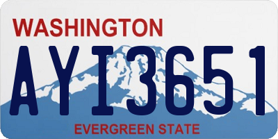 WA license plate AYI3651
