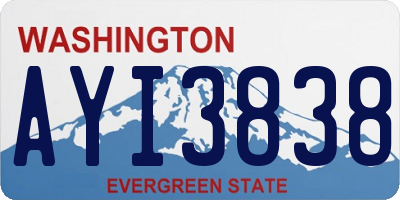 WA license plate AYI3838