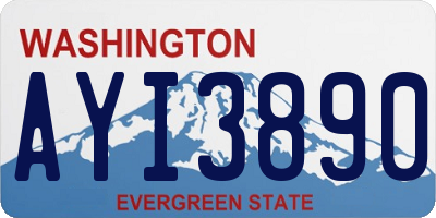 WA license plate AYI3890
