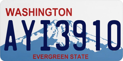 WA license plate AYI3910