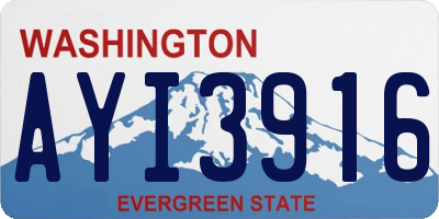 WA license plate AYI3916