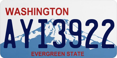 WA license plate AYI3922