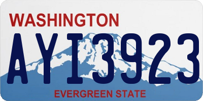 WA license plate AYI3923