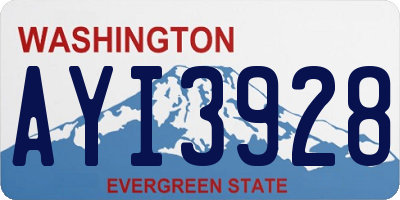 WA license plate AYI3928